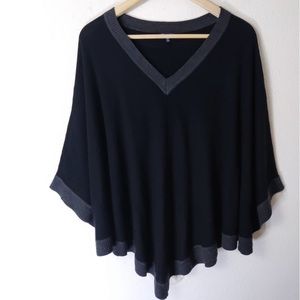 Splendid Black Knit Poncho